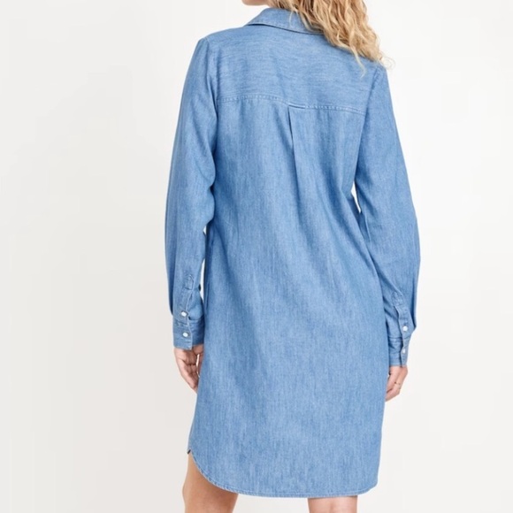 NWT OLD NAVY Mini Shirt Dress COLOR MEDIUM WASH - Picture 3 of 8